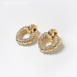 个性 女士感配饰复古时尚 甜甜圈爱心耳钉 Wester夏季 Maison