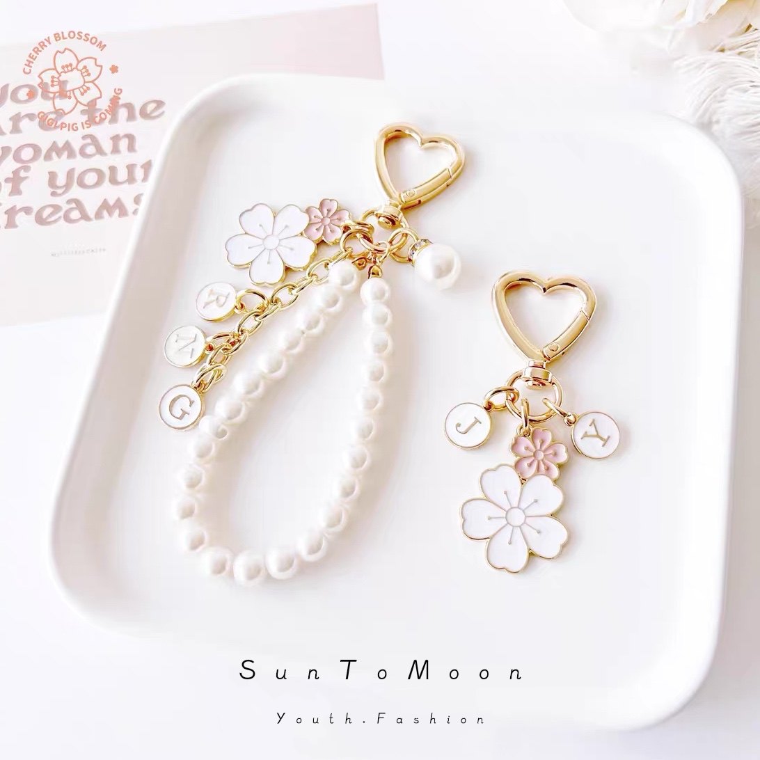 可爱双面樱花合金钥匙扣花朵字母DIY少女心书包挂件Airpods吊饰,服饰配件/皮带/帽子/围巾,钥匙扣,淘宝优惠券,粉丝福利购,淘宝优惠卷