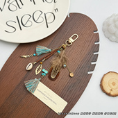 个性 民族风复古羽毛流苏钥匙扣小众波西米亚配饰女生闺蜜包包挂件