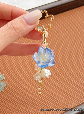 青瑶紫萼森系超仙双层铃兰花钥匙扣甜美小饰品女生闺蜜包包挂件