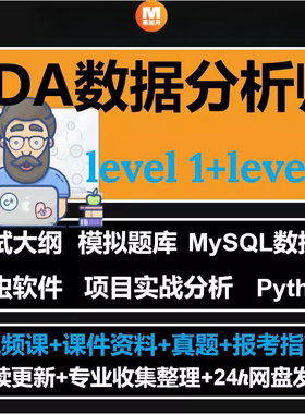 年最新CDA数据分析师课程Python爬虫level1&2考试大纲视频教