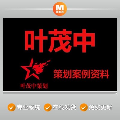 叶M中营销策划机构品牌整合传播推广告策略创意方法案例培训资料