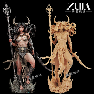龙女战神海神模型白模手办gk小龙女雕像摆件3D打印模型高精度