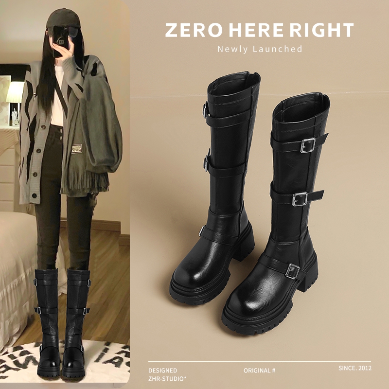 美拉德棕色长筒靴秋冬爆款长靴子