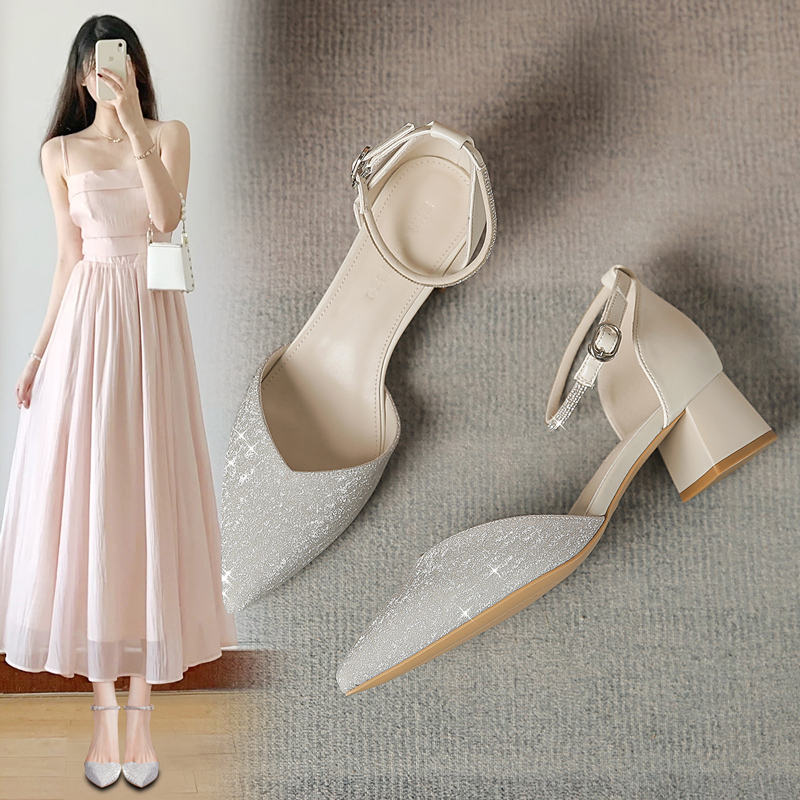 高跟鞋女2024新款夏季法