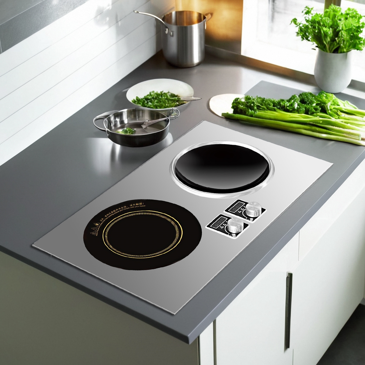 家用嵌入式双灶3500W双眼镶嵌式