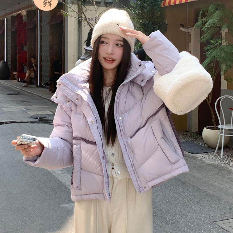 短款羽绒服女冬季2024年新款韩版宽松90白鸭绒加厚连帽面包服外套,女装/女士精品,羽绒服,淘宝优惠券,粉丝福利购,淘宝优惠卷