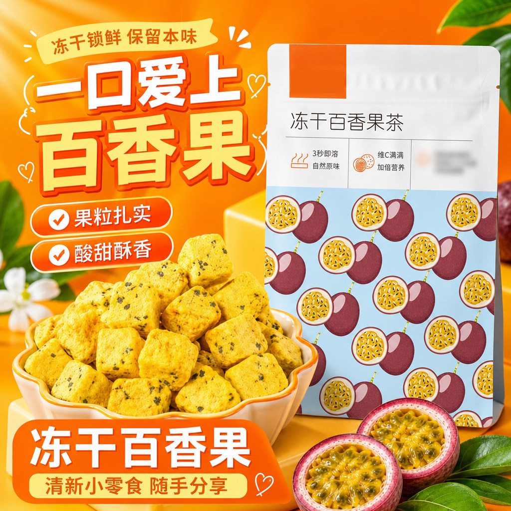 冻干百香果柠檬青金桔果粒茶图片