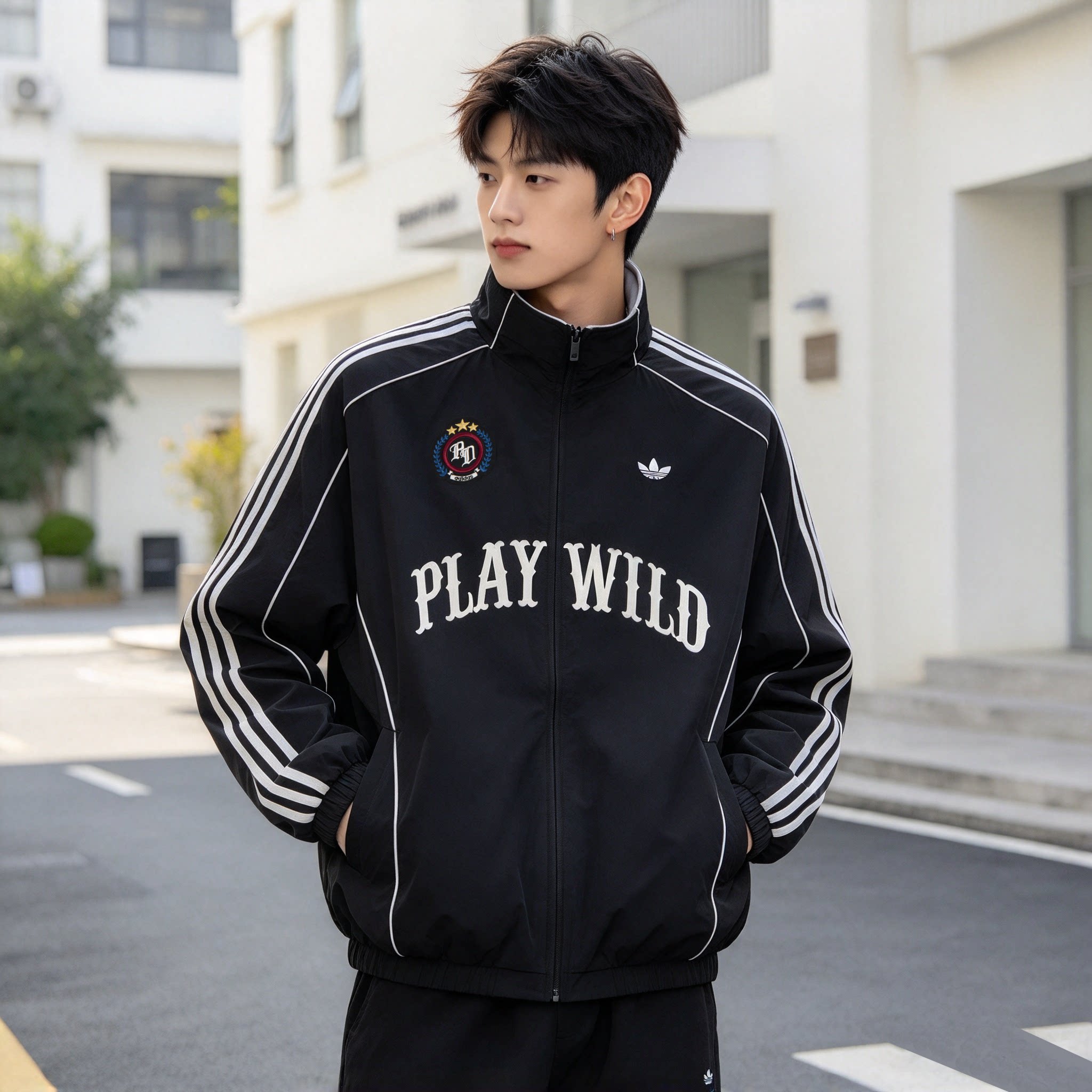 adidas阿迪达斯双面穿复古保暖棉服男宽松夹克外套冬季新款KX4900
