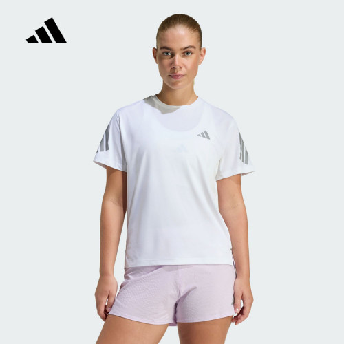 adidas阿迪达斯速干凉感跑步圆领上衣2026夏女休闲短袖T恤 JZ5115