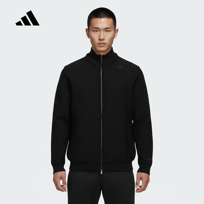 adidas阿迪达斯武宗系列黑色立领外套2026春男针织夹克 KE4078 - 实物图