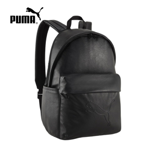 PUMA彪马春季男女同款通勤商务复古黑色PU皮背包双肩包092314-01