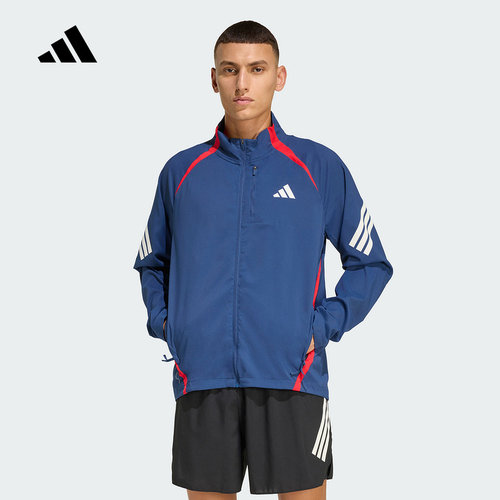 adidas阿迪达斯梭织夹克26新款男透湿排汗跑步运动外套 KA8725