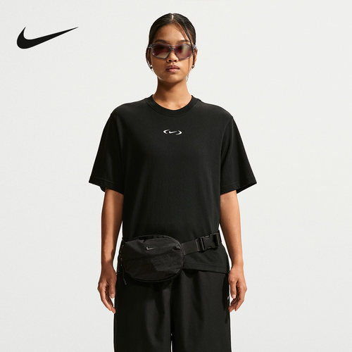 NIKE耐克女子宽松短袖棉质背部图案针织休闲运动T恤 IM6412-010