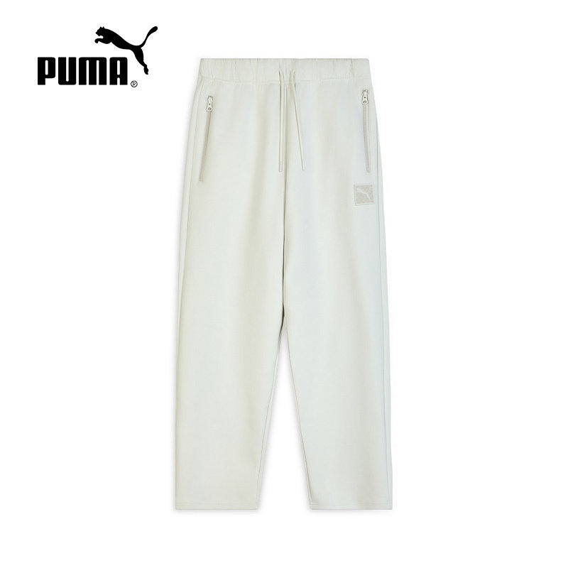 PUMA彪马冬季新款男裤白色宽松休闲运动裤直筒针织长裤635709-05,运动服/休闲服装,运动长裤,淘宝优惠券,粉丝福利购,淘宝优惠卷