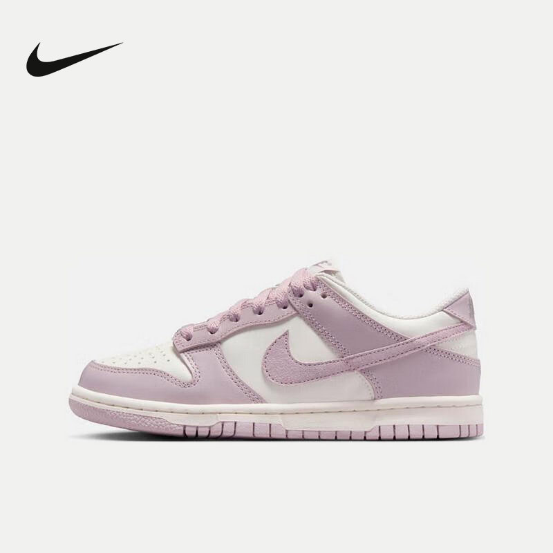 Nike耐克女鞋DUNK LOW白紫粉大童运动鞋胶底低帮滑板鞋FB9109-122图片