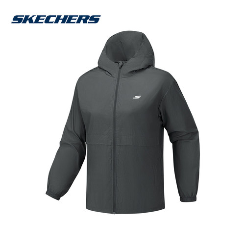 Skechers斯凯奇26夏季新款女士运动休闲夹克连帽梭织外套P226W197