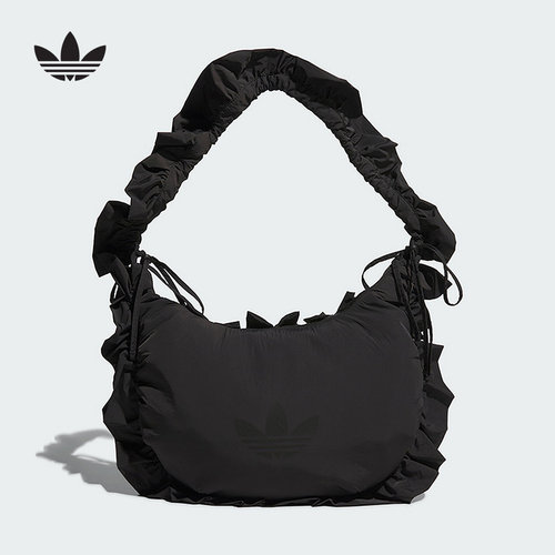 adidas阿迪达斯三叶草女包大号时尚荷叶边运动手提包挎包IA8915