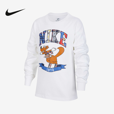 NIKE耐克男女大童长袖T恤秋新款卡通图案印花运动卫衣II0470-100