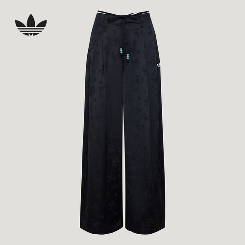 adidas阿迪达斯三叶草新中式提花宽松运动裤夏女梭织长裤 KY5747