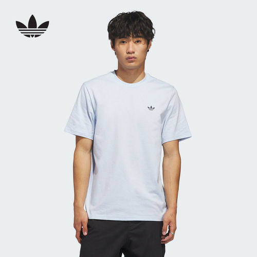 adidas阿迪达斯三叶草滑板风半袖夏男宽松简约印花短袖T恤 KR6366