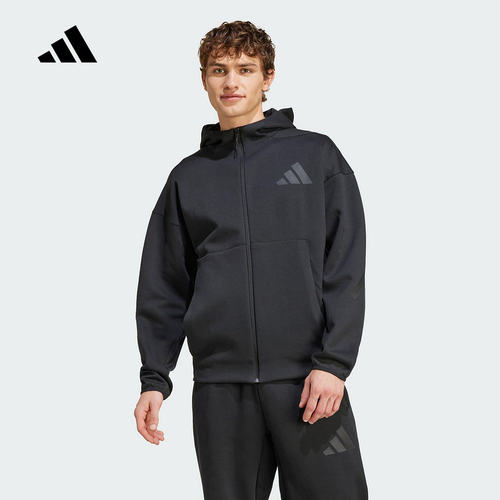 adidas阿迪达斯运动秋男针织夹克 JE7538