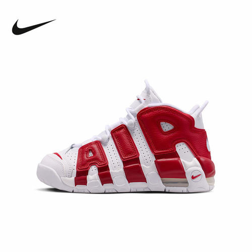 耐克男女童鞋 大AIR MORE UPTEMPO 红运动鞋复古篮球鞋415082-100