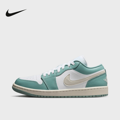 耐克女鞋Air Jordan 1 AJ1白绿低帮板鞋休闲复古球鞋DC0774-138