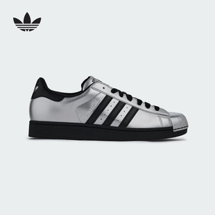 adidas阿迪达斯三叶草男女鞋SUPERSTAR运动鞋休闲鞋金属银KI9988