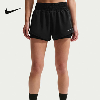 耐克NIKE DRI-FIT ONE 女子速干中腰二合一跑步短裤DX6013-013