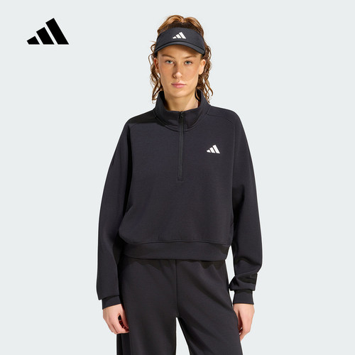 adidas阿迪达斯秋女速干宽松网球运动半拉链漏斗领套头衫 KS3210