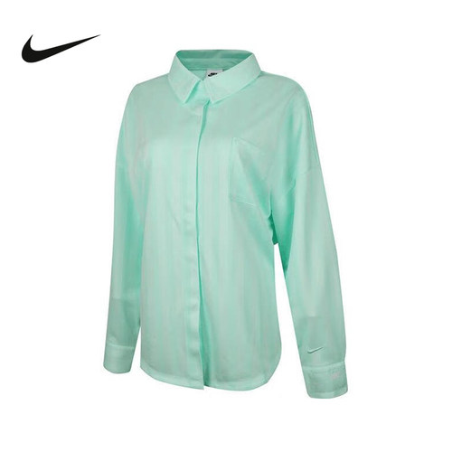 NIKE耐克秋秋季外套新款女子休闲时尚翻领长袖T恤衬衫 HV1957-353