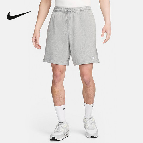NIKE耐克男子针织短裤秋季新款棉质休闲刺绣运动裤FQ4361-063