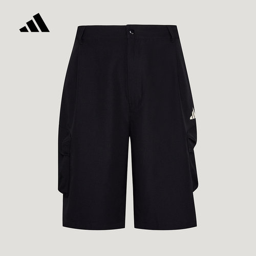 adidas阿迪达斯男速干工装风梭织抽绳通勤休闲运动短裤 LE1258