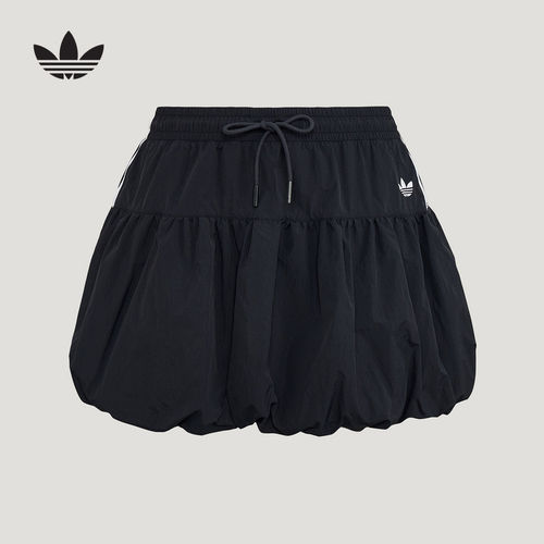 adidas阿迪达斯三叶草2026夏女休闲运动短裙泡泡裙半身裙 KU4773
