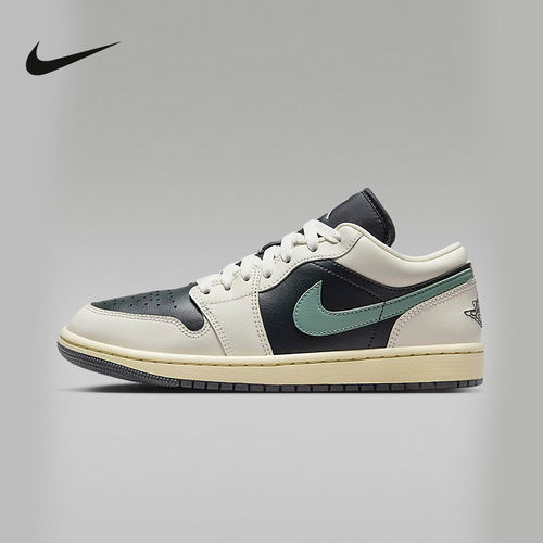 耐克Air Jordan 1 Low AJ1小倒钩黑绿低帮复古休闲板鞋DC0774-001
