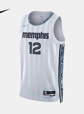 Nike耐克孟菲斯灰熊队莫兰特男背心无袖T恤速干NBA球衣HM5986-104