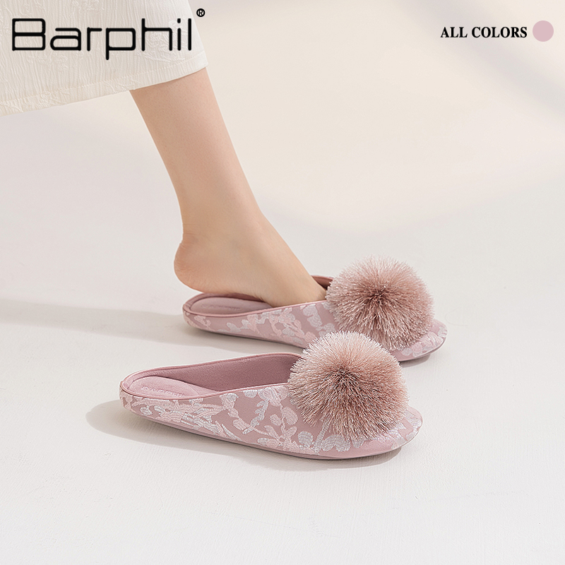 Barphil拖鞋女2025年新款室内家居时尚新中式月子鞋静音包头棉拖