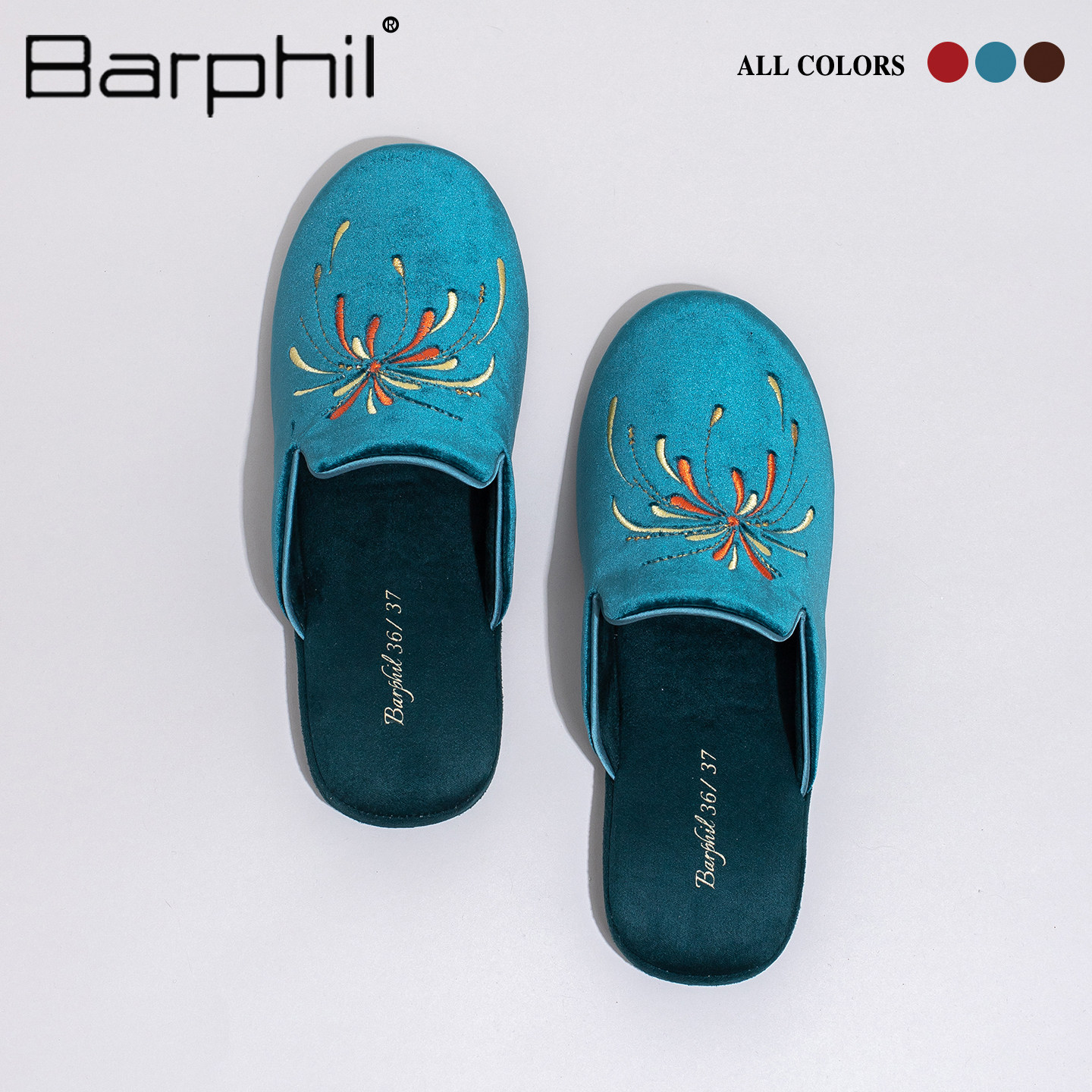 Barphil拖鞋女士2026秋冬季新款室内家居新中式刺绣防滑包头家用,居家布艺,居家棉拖/棉鞋,淘宝优惠券,粉丝福利购,淘宝优惠卷