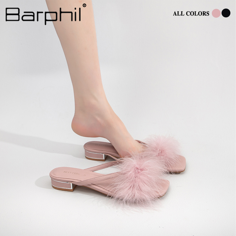 Barphil凉拖鞋女夏外穿2025新款网红超火时尚拖鞋坡跟配裙子女鞋