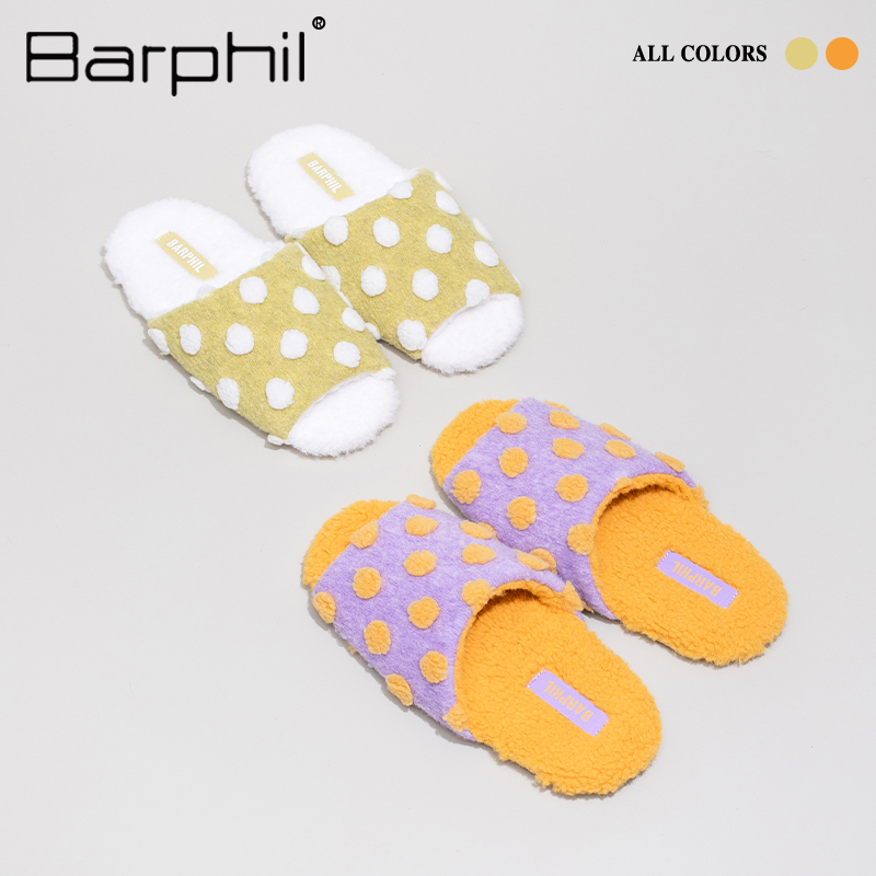 Barphil拖鞋女2025新款秋冬室内家居一字拖毛绒棉拖可爱软底静音