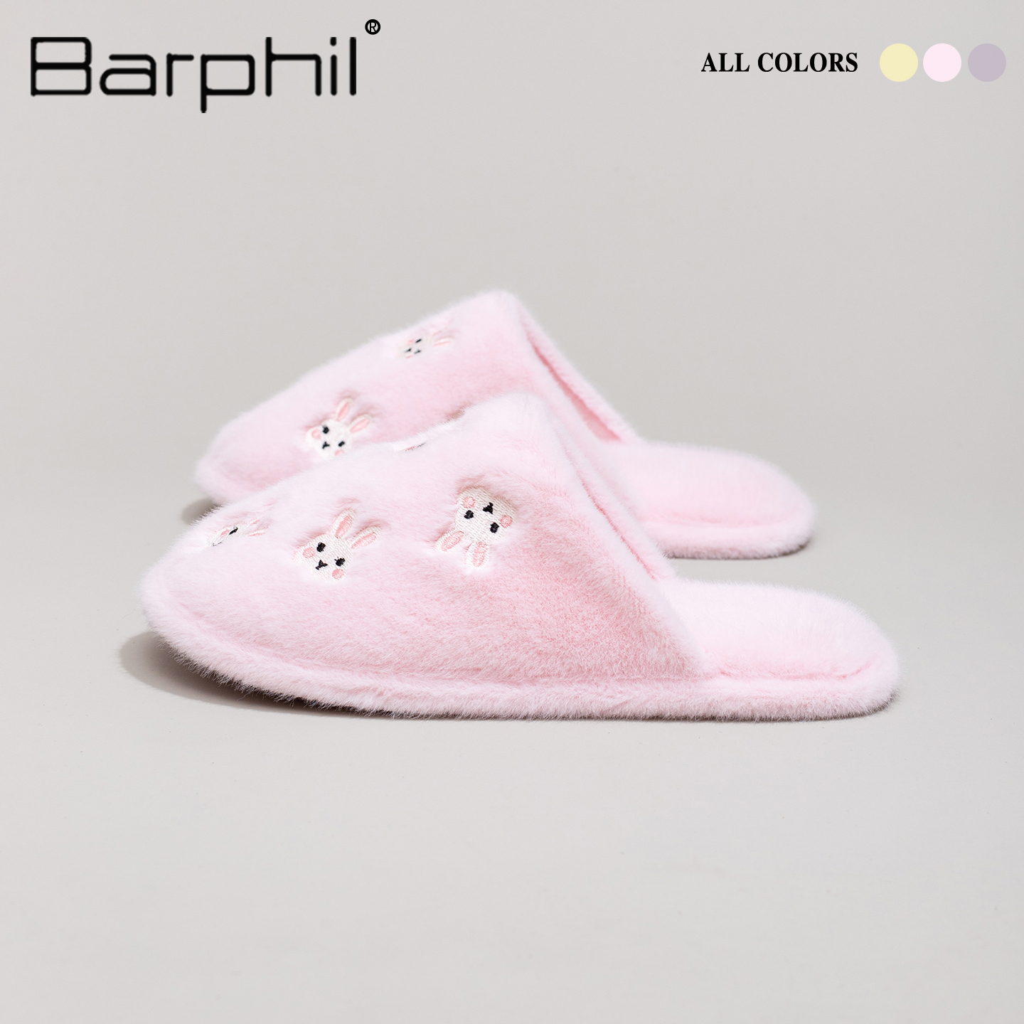 Barphil拖鞋女2025新款秋冬室内家居可爱毛绒保暖棉拖鞋包头软底