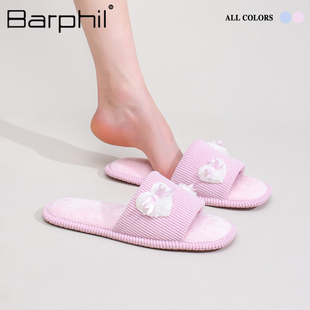 Barphil拖鞋 室内家居软底透气蝴蝶结甜美舒适静音 女2025新款 秋季