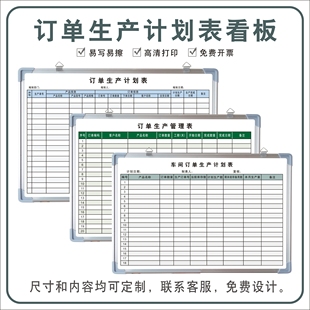 订单产品生产计划表看板公司企业工厂生产进度计划管理仓库工作日程安排销售商店市场批发部订单管理白板定制