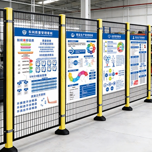 工厂车间精益生产管理看板叉车质量6s八大浪费仓库安全企业文化墙