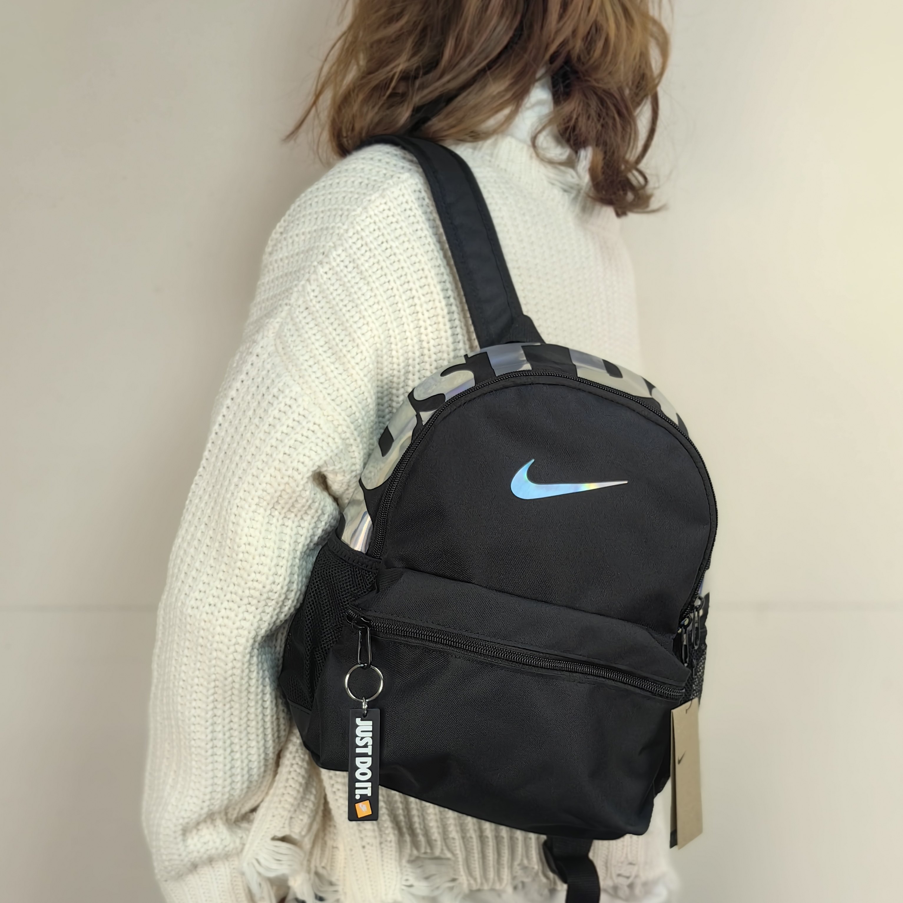 耐克NIKE男女儿童学生书包镭射LOGO奶包背包双肩包DR6091-017-078