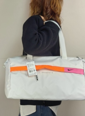 专柜正品耐克男女休闲训练运动健身单肩斜挎包背包白色CU1489-094