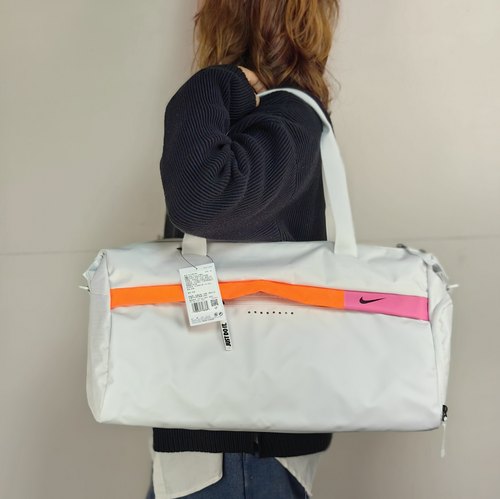 专柜正品耐克男女休闲训练运动健身单肩斜挎包背包白色CU1489-094