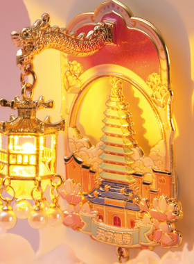 常州天宁禅寺红梅公园流光冰箱贴龙城月季夜光磁吸城市旅游纪念品