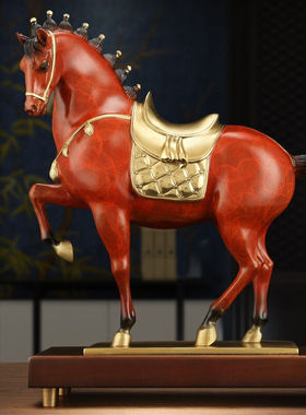 吉善堂全铜马到成功摆件工艺品家居客厅办公室装饰品商务乔迁开业